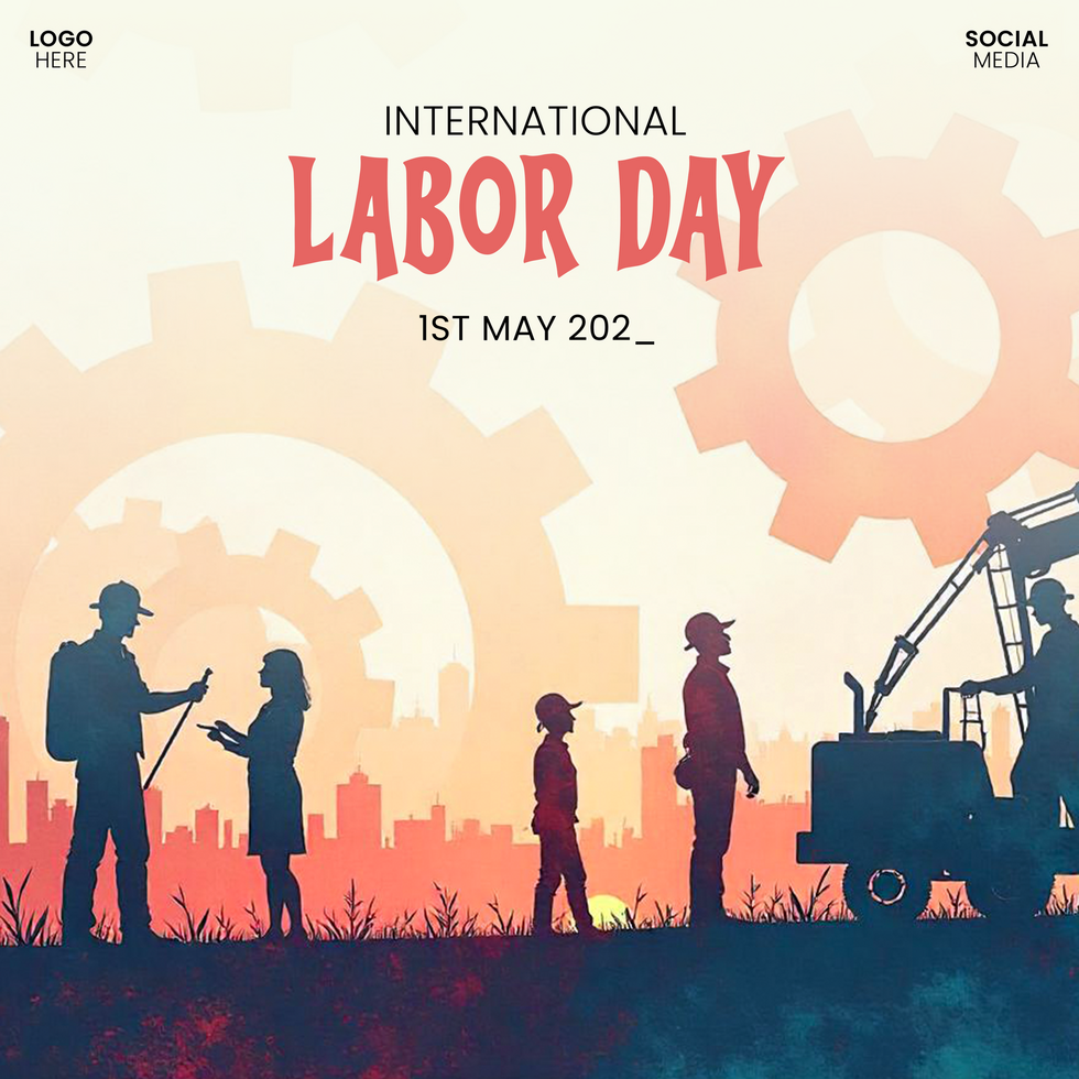 Download Free Labor Day Social Media Template Ready for May 1st Post psd