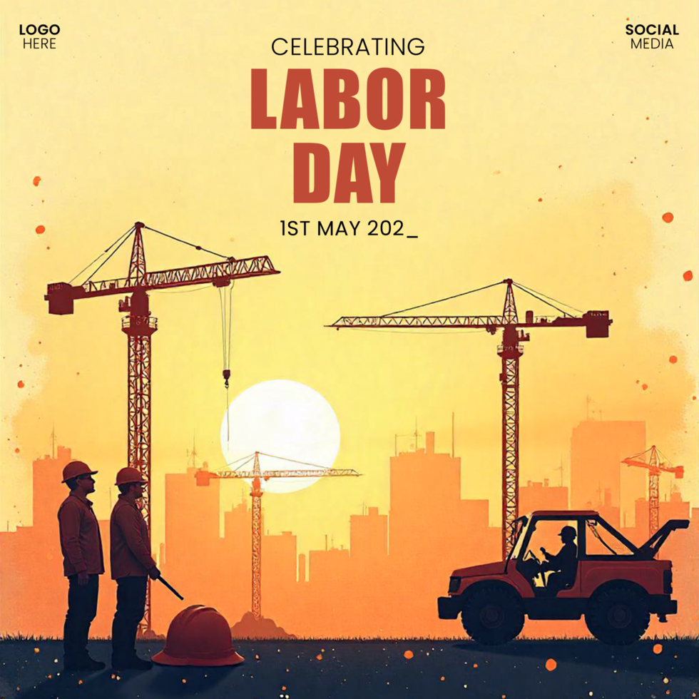 Labor Day Editable Template 1st May Ready to Edit Free Social Media psd