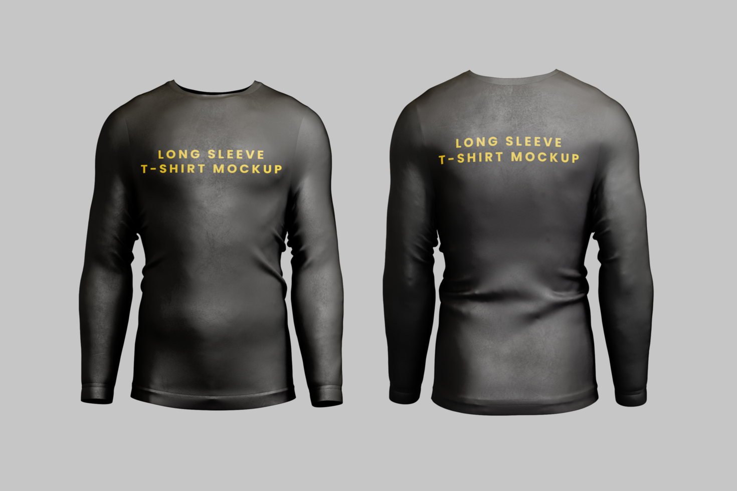 Long Sleeve T-Shirt Mockup - Black Apparel Design psd