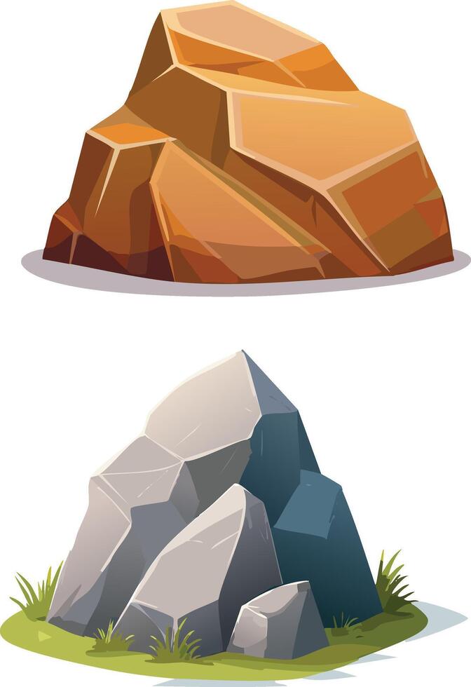 illustration of rocks and grass vector