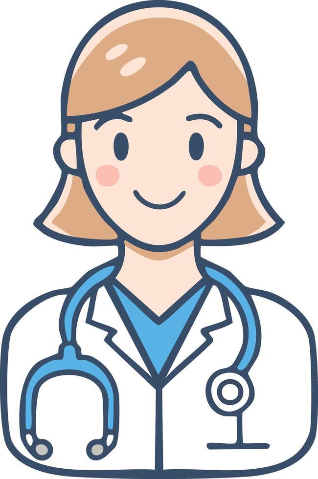 A cartoon doctor with a stethoscope vector
