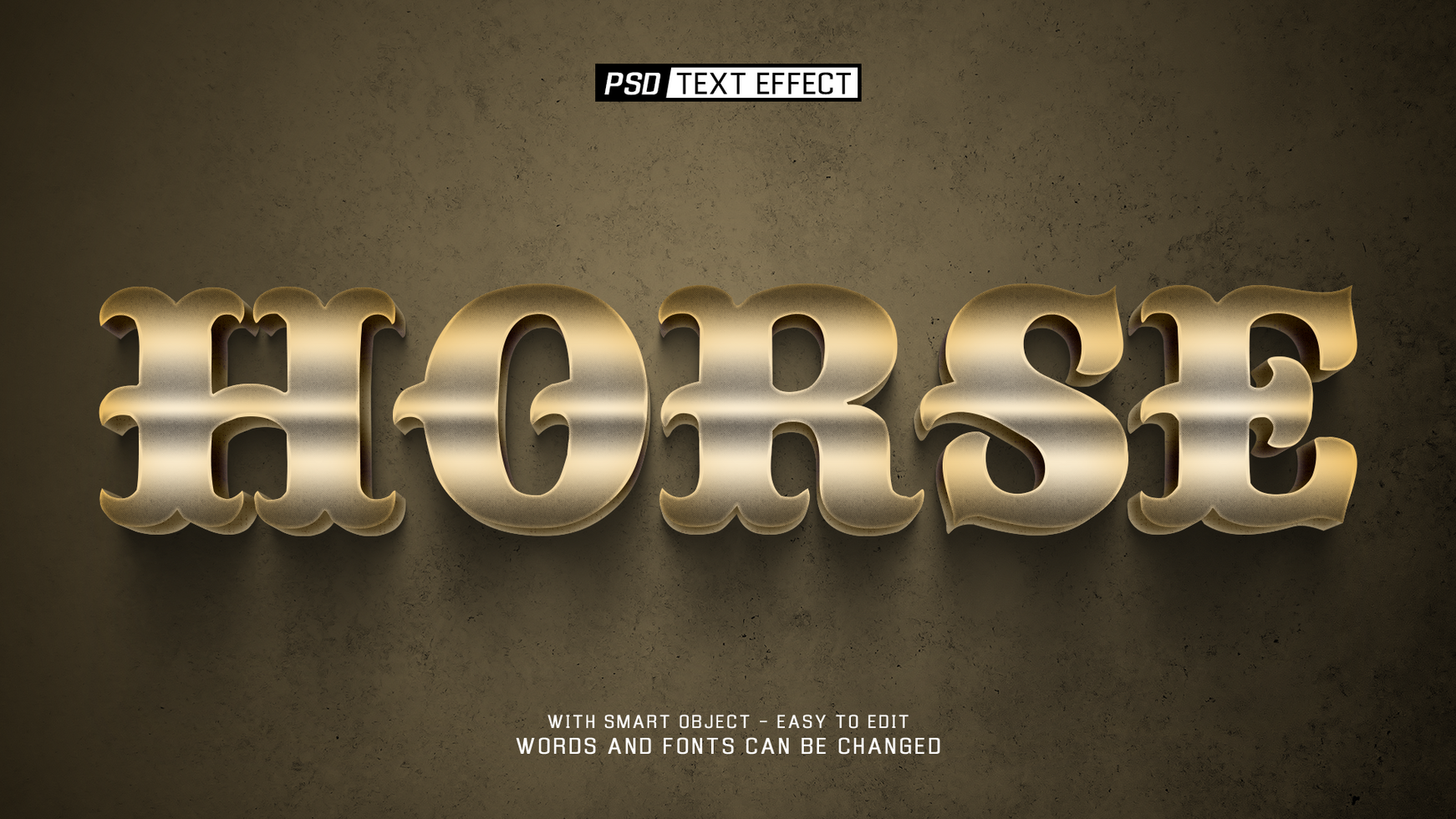 hores 3d text effect psd