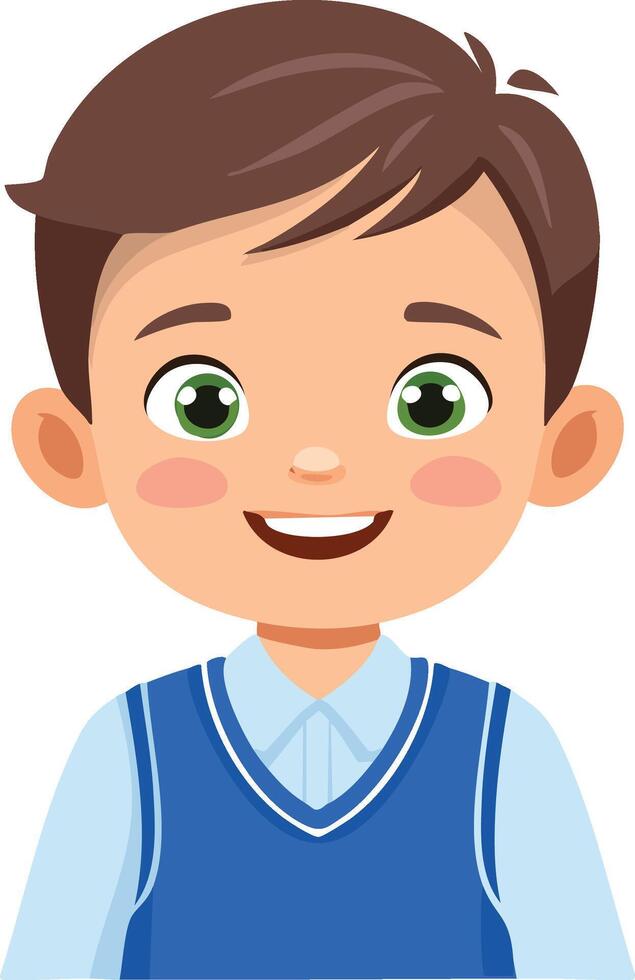 A cartoon boy in a blue vest and vest vector