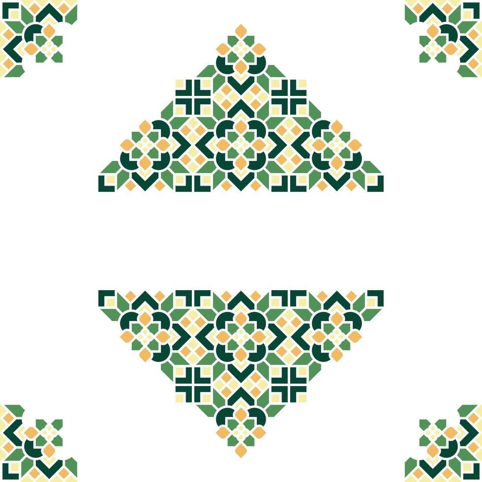 Oriental Geometric Mandala Diamond Ornament Frame for Islamic Theme vector