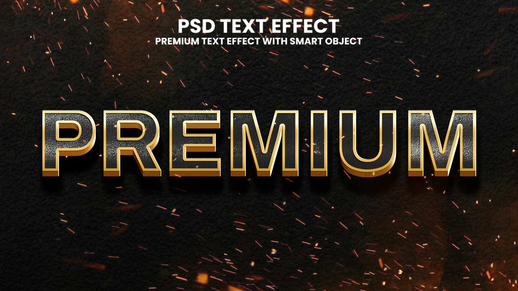 3D Premium Text Effect with Steel Texture psd