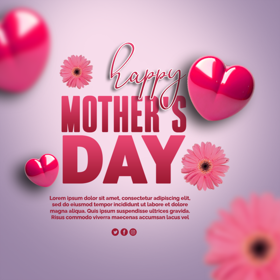 Mother Day Greeting Card With Happy Mother Day Text Design Mother Day Typography Greeting Card psd