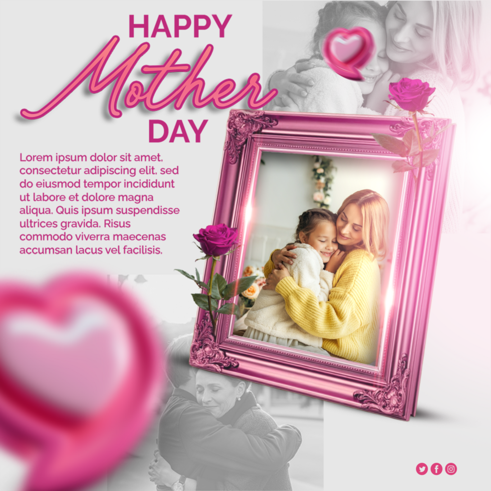 Happy Mother Day Celebration Template With Mother Day Greeting Background Happy Mother Day Post psd
