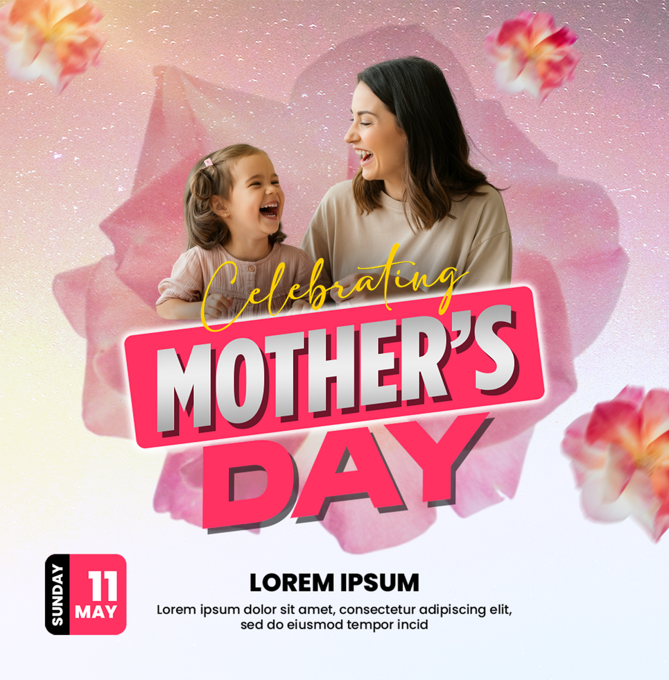 Mother Day Celebration Template With Mother Day Greeting Background Happy Mother Day Post psd