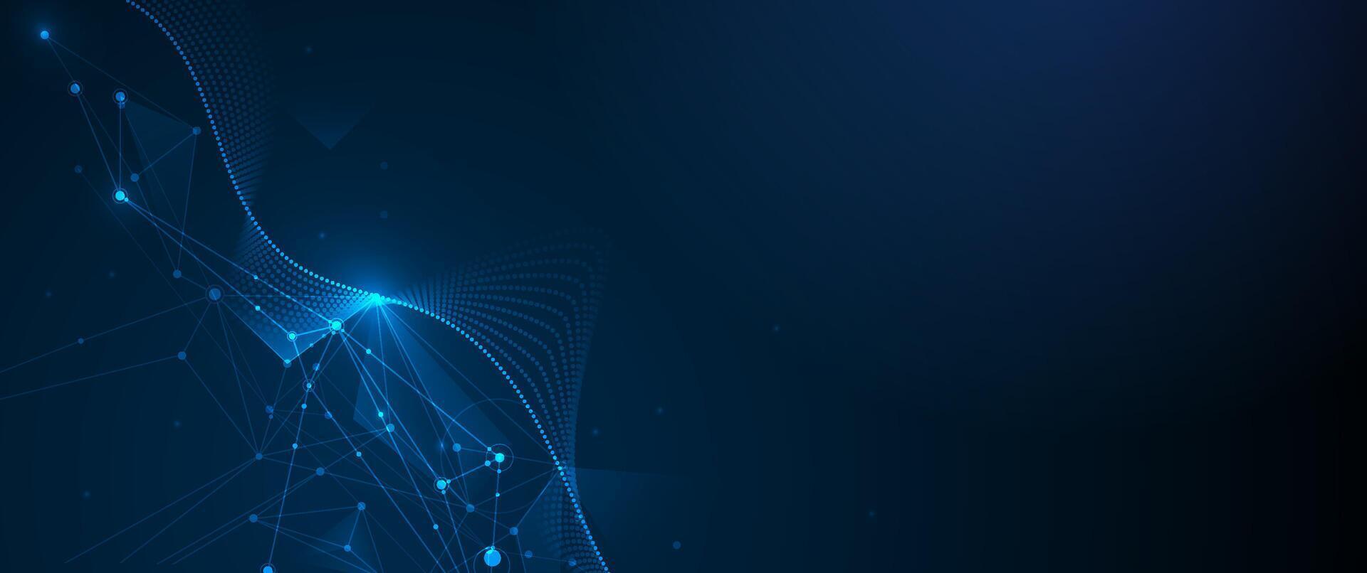 Molecule background. Big Data, hi tech technology, light line design. Illustration modern network datum system, cyber space, communication internet, futuristic connection concept vector