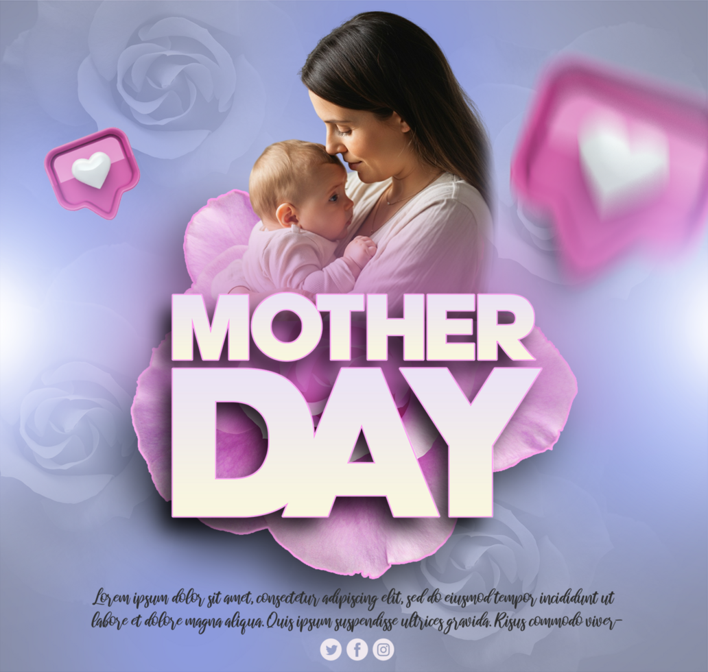 Mother Day Celebration Greeting Template With Mother Love Background Mother Day Advertisement psd