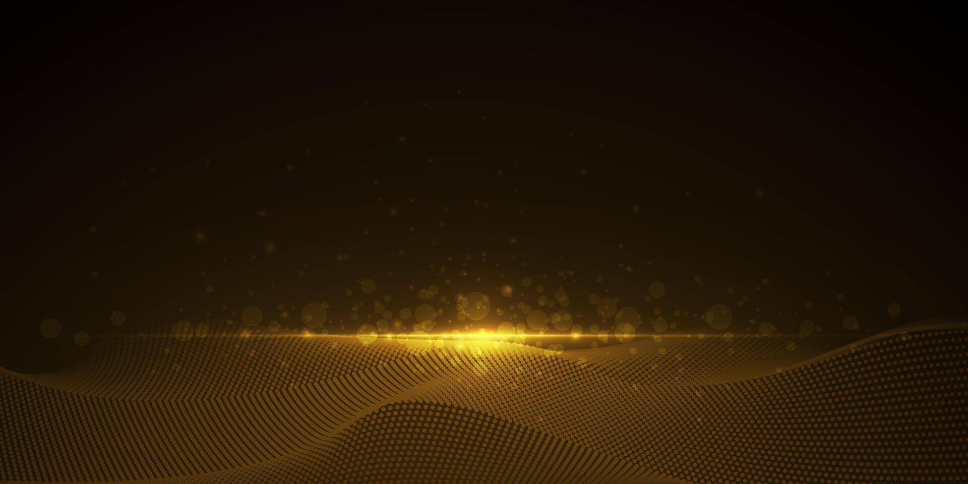 Abstract motion of curve lines, light shiny, glow effect. Illustration design. Bright gold wave, wavy line pattern. Element graphic design for technology background vector