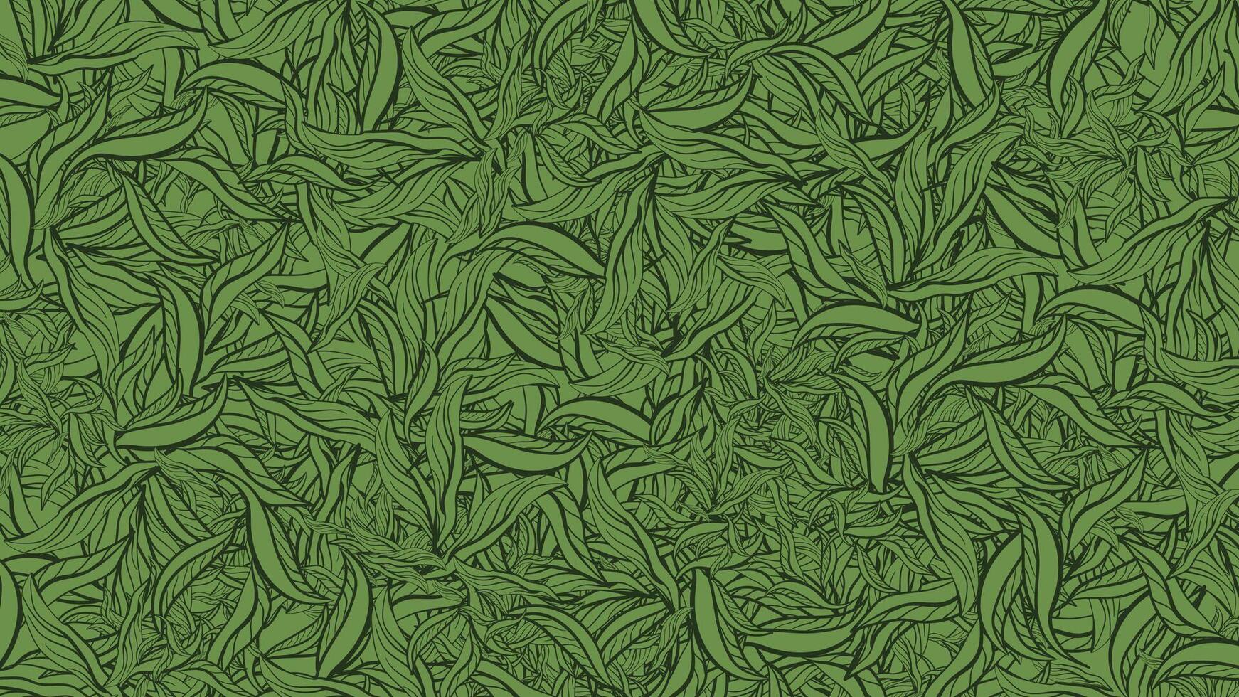 hand draw leaf pattern ,nature green background vector