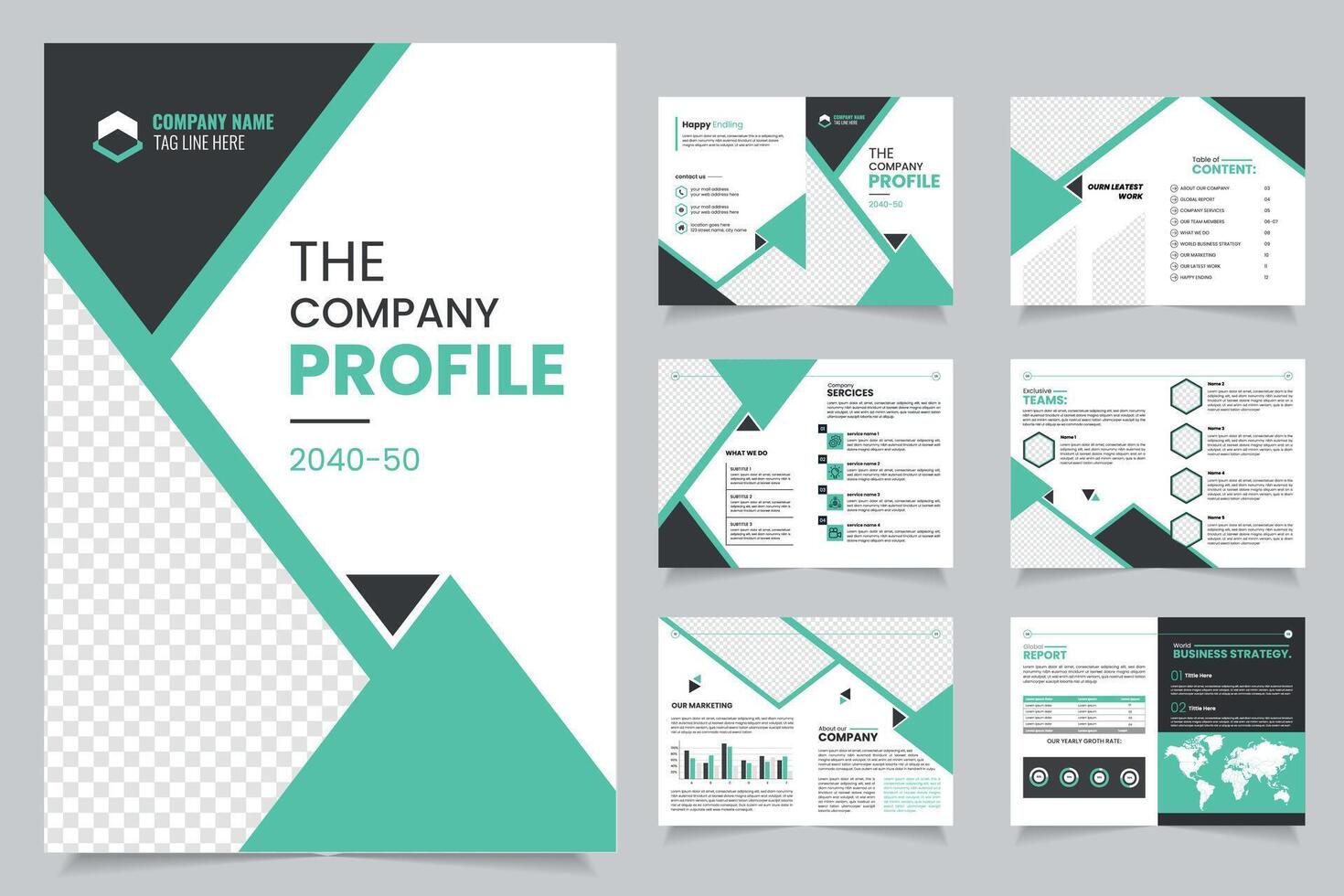 Corporate brochure design, Brochure Design Showcasing Company Profile and Visual Branding Elements vector