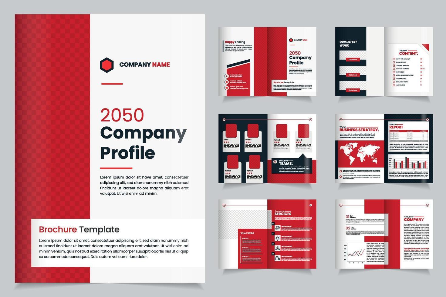 Corporate brochure design, Modern Company Profile Brochure Design With Clean Layout and Professional Graphics vector
