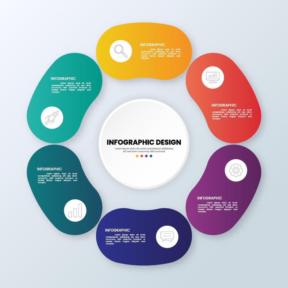 Infographic circle shape elements for presentation vector