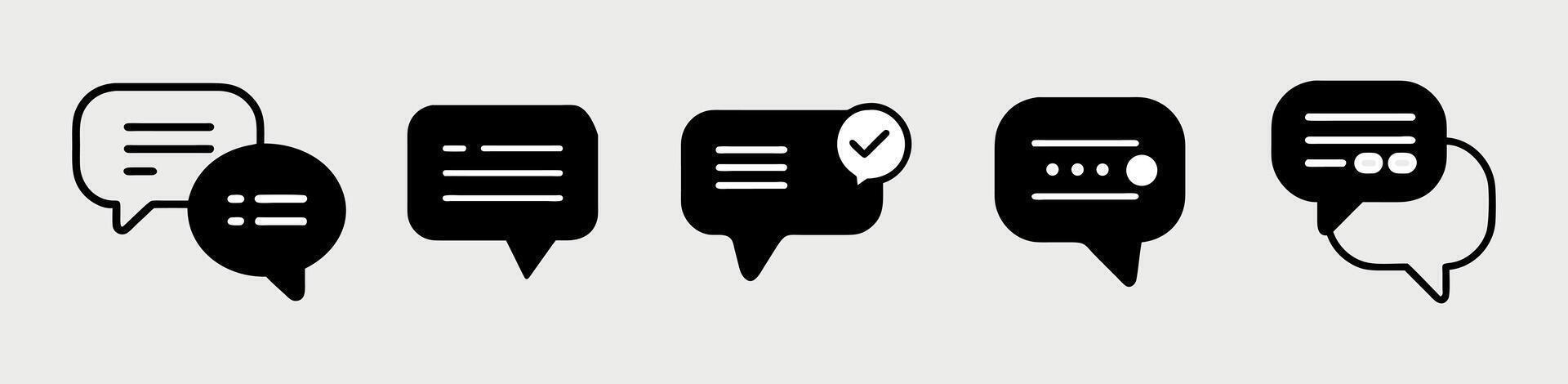 Chat bubble icon set, Speech bubble icon, Chat icon design vector