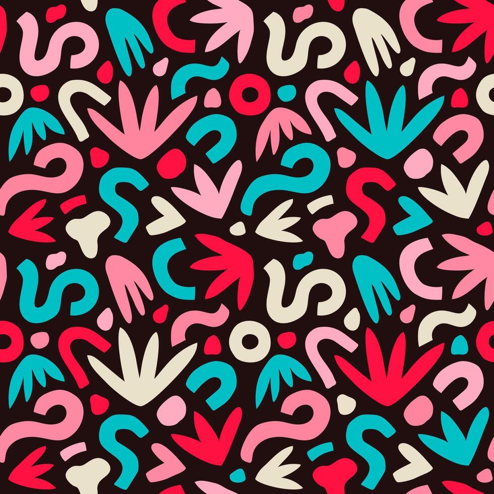 Abstract Backgrounds of Floral Shapes. Seamless Pattern. vector