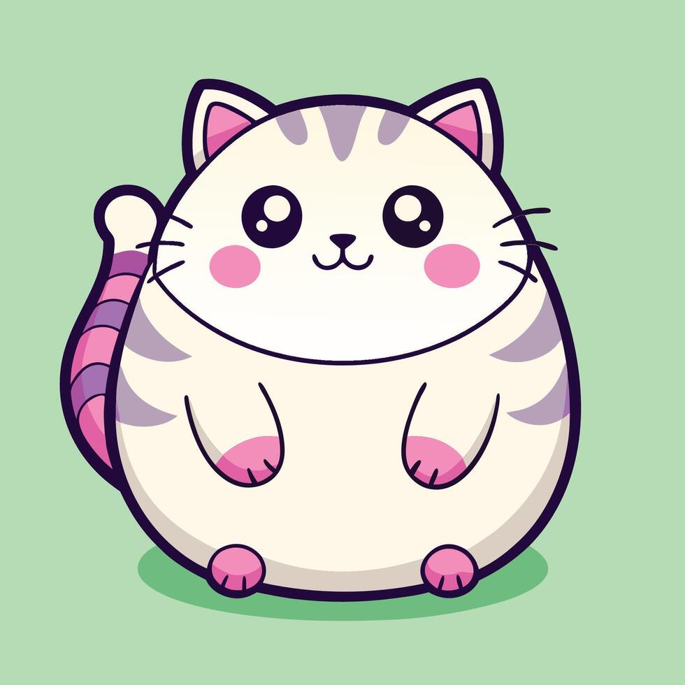Adorable Kitty Squishmallow Coloring Page for Kids and Adults vector