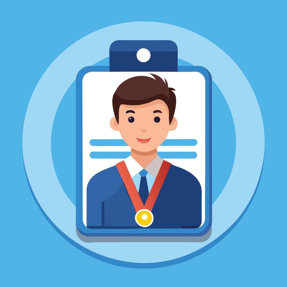 Customizable Staff Identification Badge Template for a Professional Tech Company vector