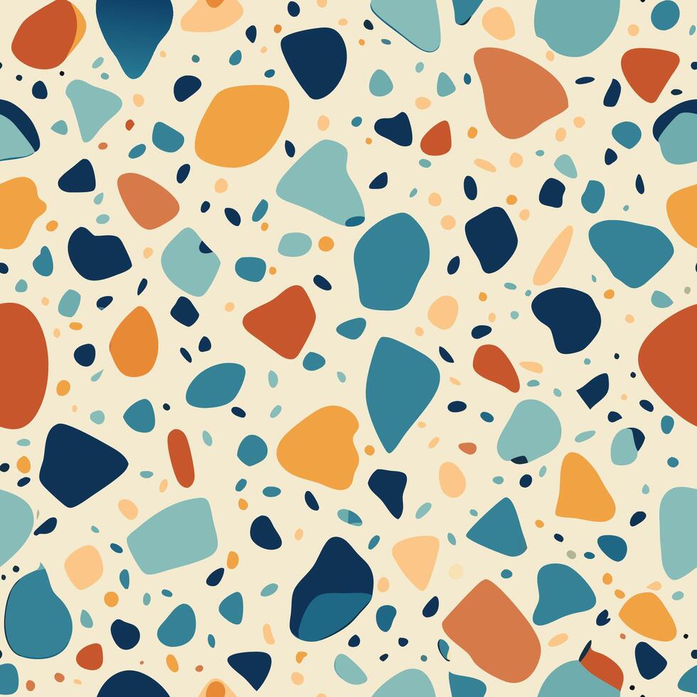 Seamless Terrazzo Pattern with a Vintage Modern Aesthetic in Format vector