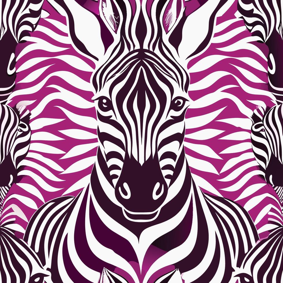 Eye Catching Seamless Pattern of Wildlife Stunning Zebra Animal Motif for Textile Design vector