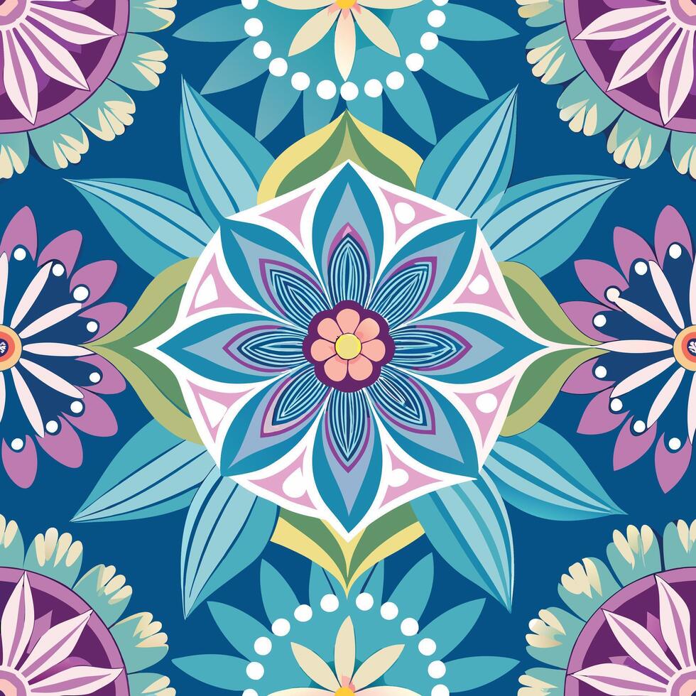 Enchanting Seamless Floral Patterns Adorned with Decorative Elements vector