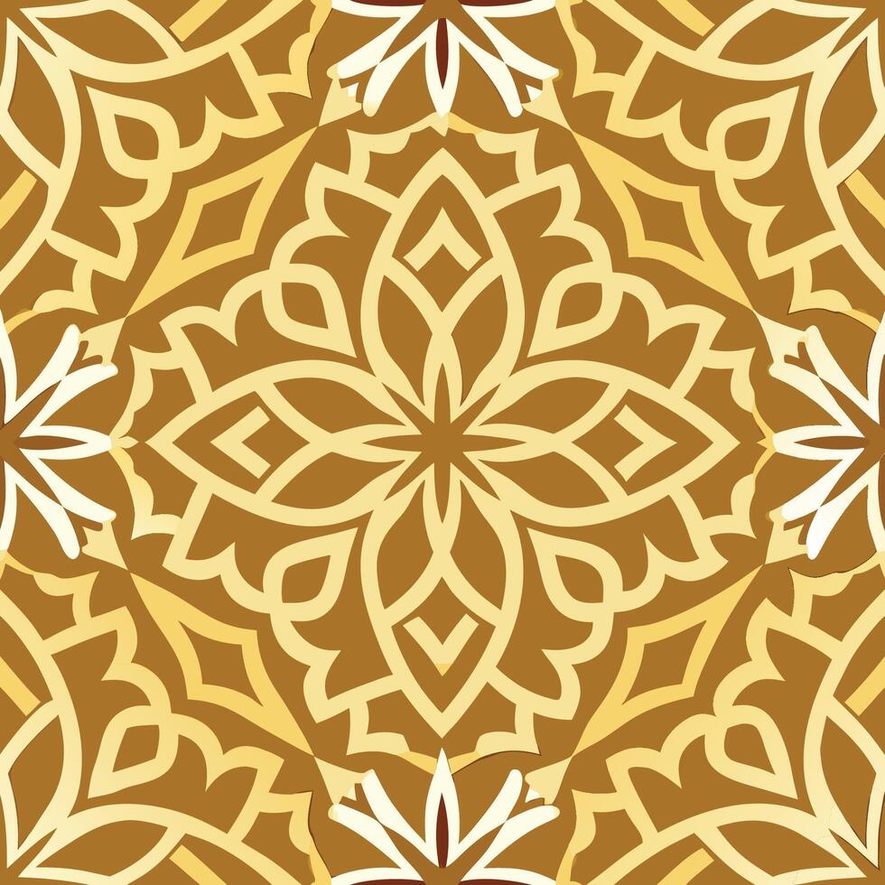 Ornate Seamless Gold Arabic Motif Pattern vector