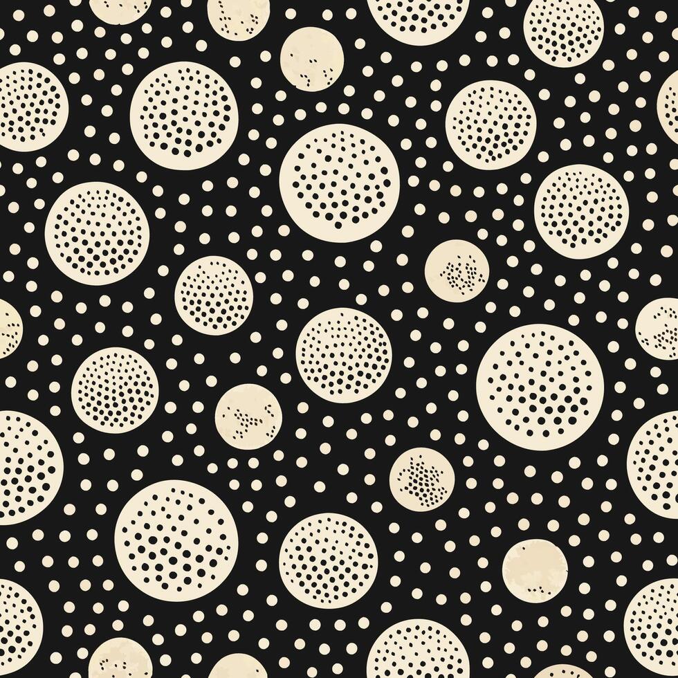 Monochrome Abstract Polka Dot Textile Pattern Seamless for Fabric Design vector
