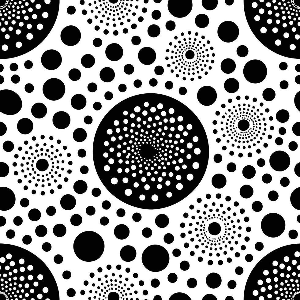 Abstract Dotted Pattern in Monochrome for Seamless Art vector
