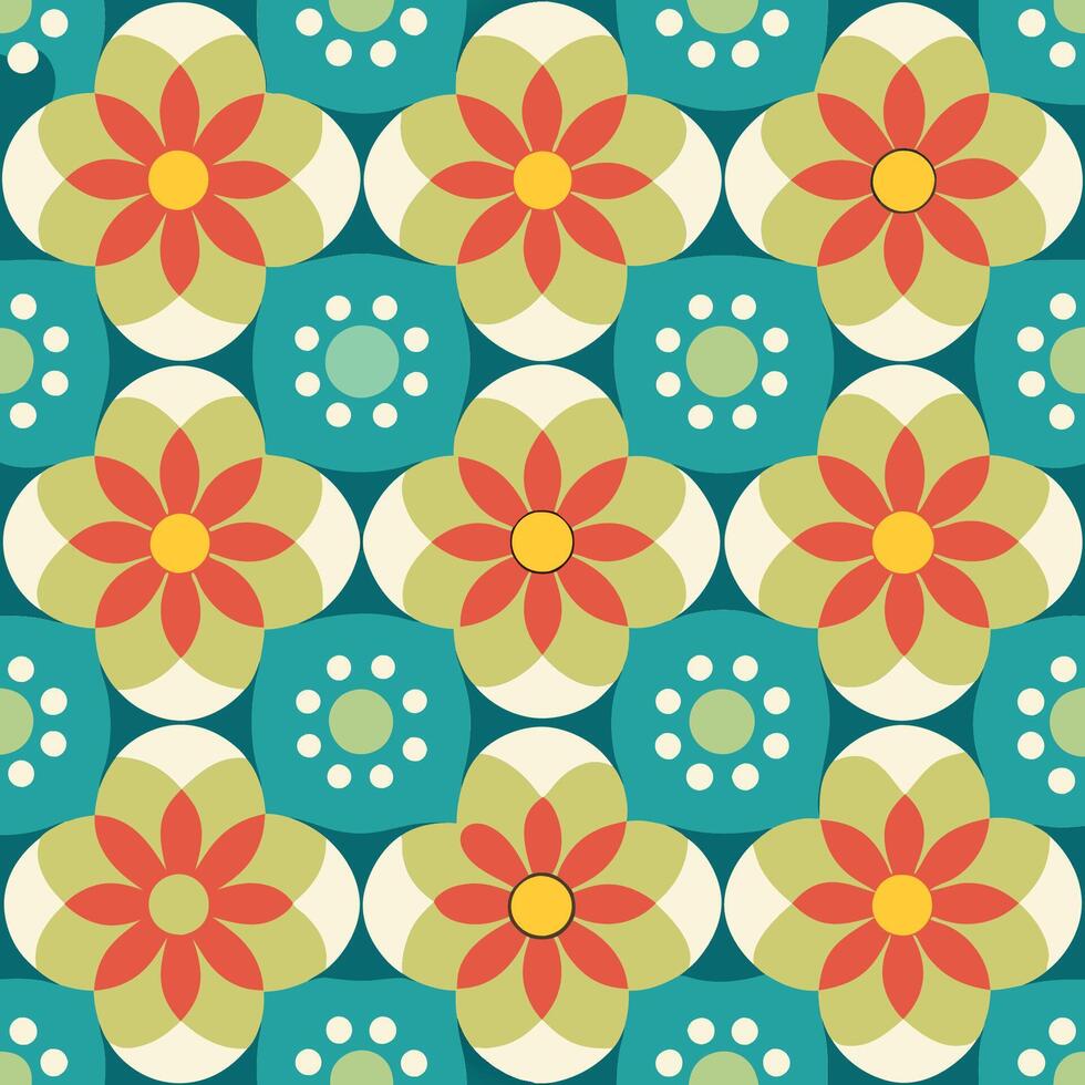 Seamless Geometric Pattern with Dots in the Shape of F Scattered Randomly vector