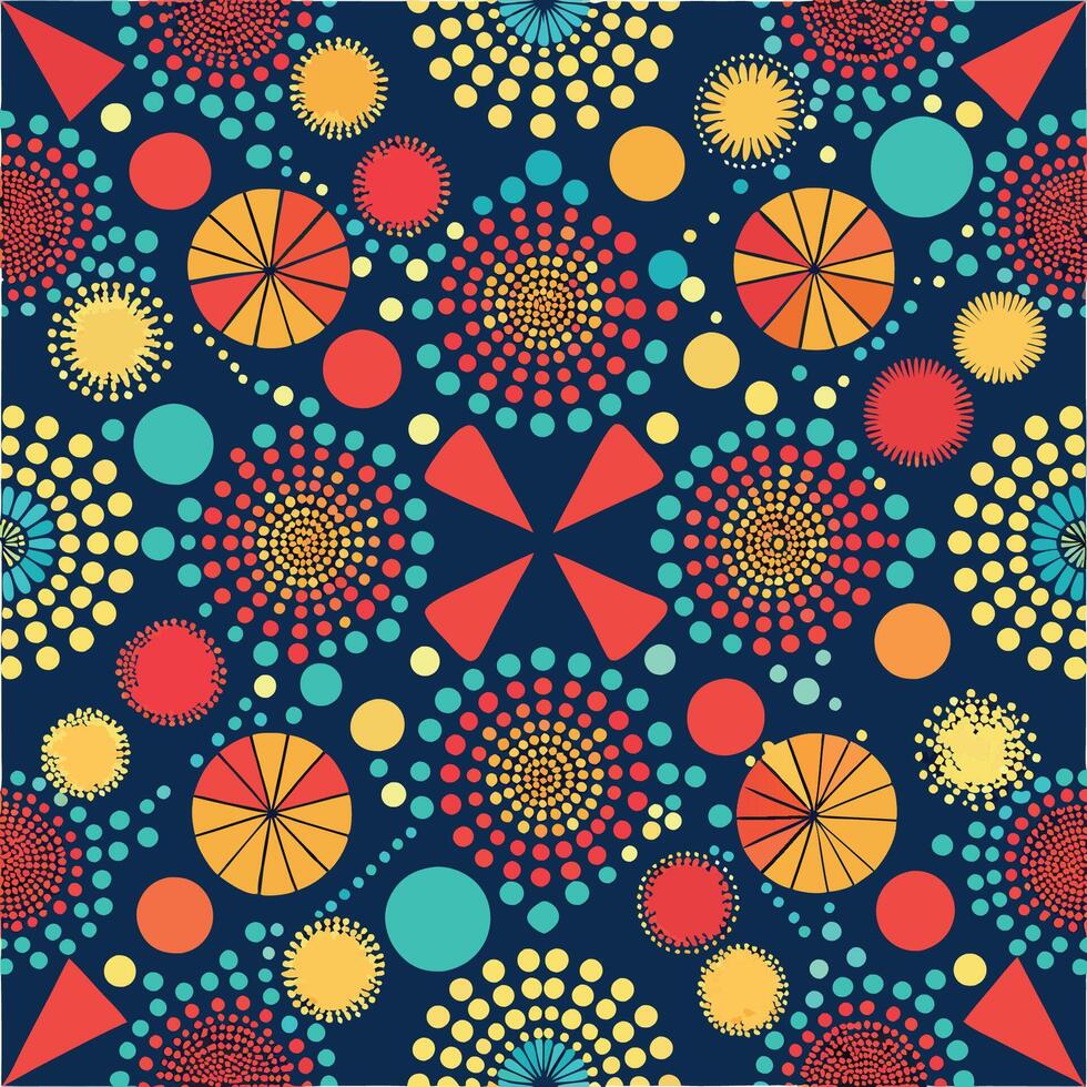 Seamless Modern Abstract Geometric Dot Pattern with Vibrant Colors vector