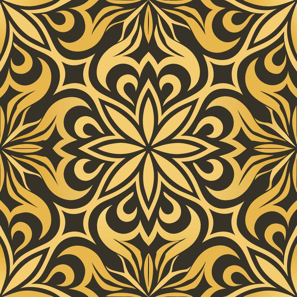 Stunning and Elegant Gold Geometric Curve Design with Decorative Flourishes vector