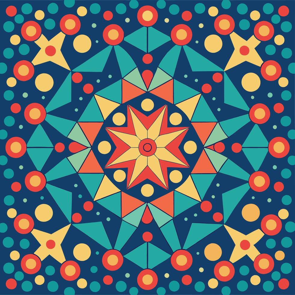 Seamless Abstract Pattern of Interconnected Geometric Polka Dots vector