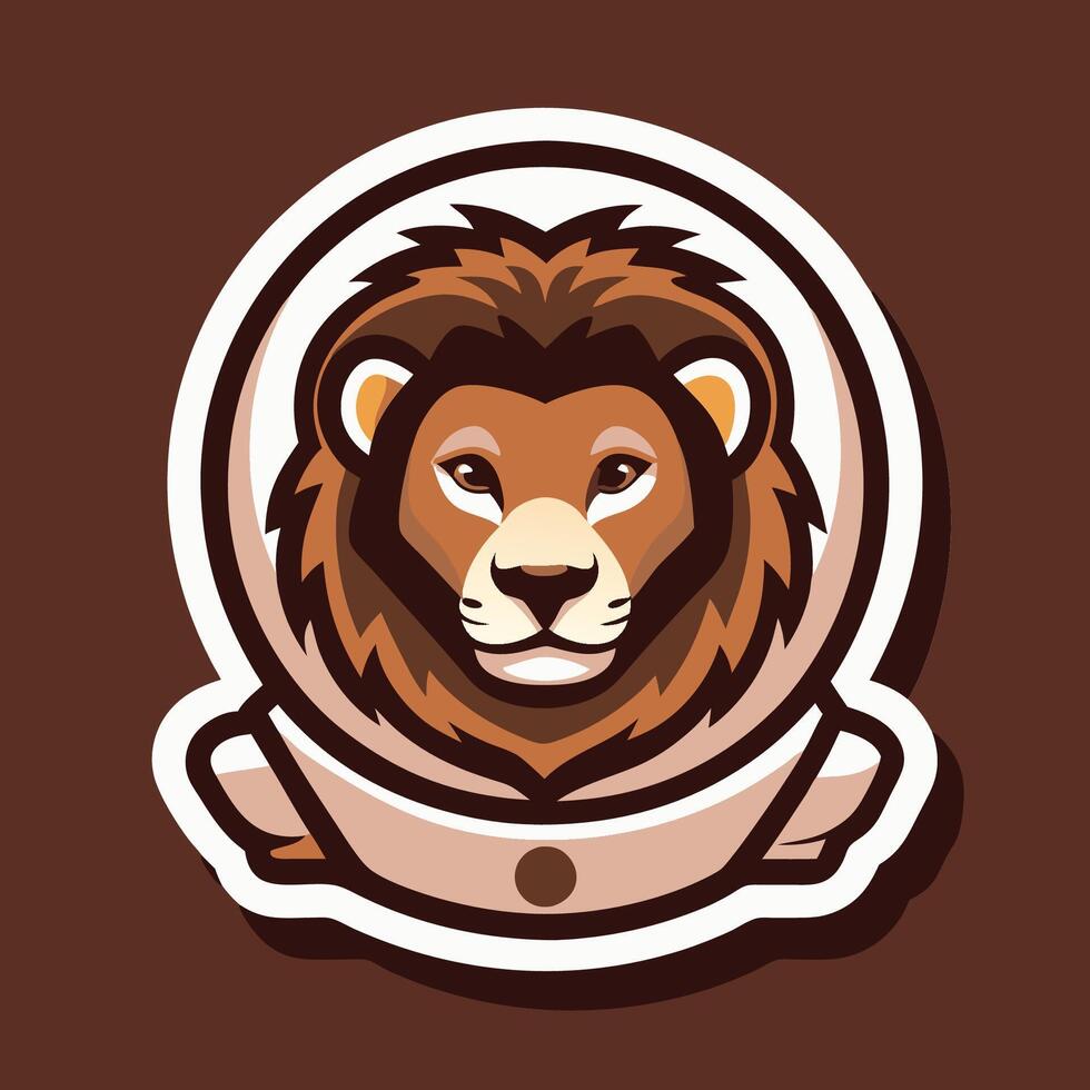 Majestic Astronaut Lion Head Embodiment in Intricate Detail vector