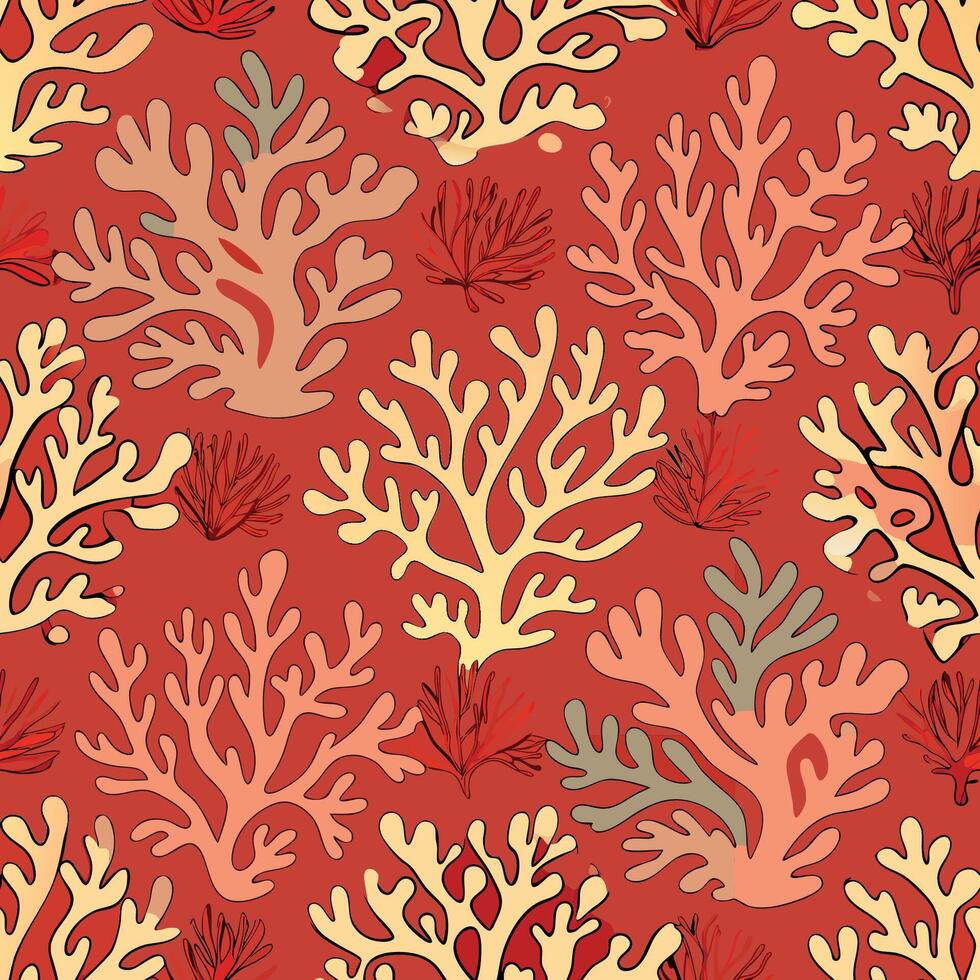 Majestic Coral Reef Ecosystem in a Vintage Inspired Illustration vector