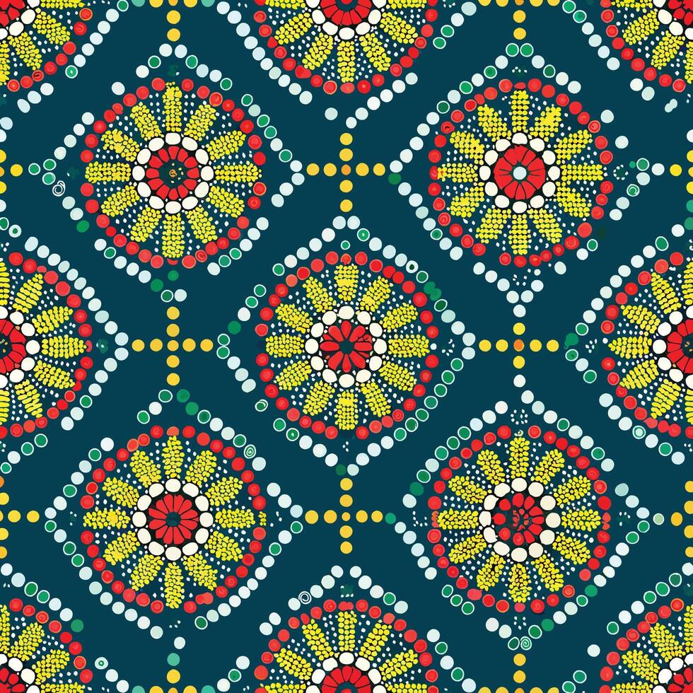 Seamless Geometric Dotted Pattern with Beading Detail vector