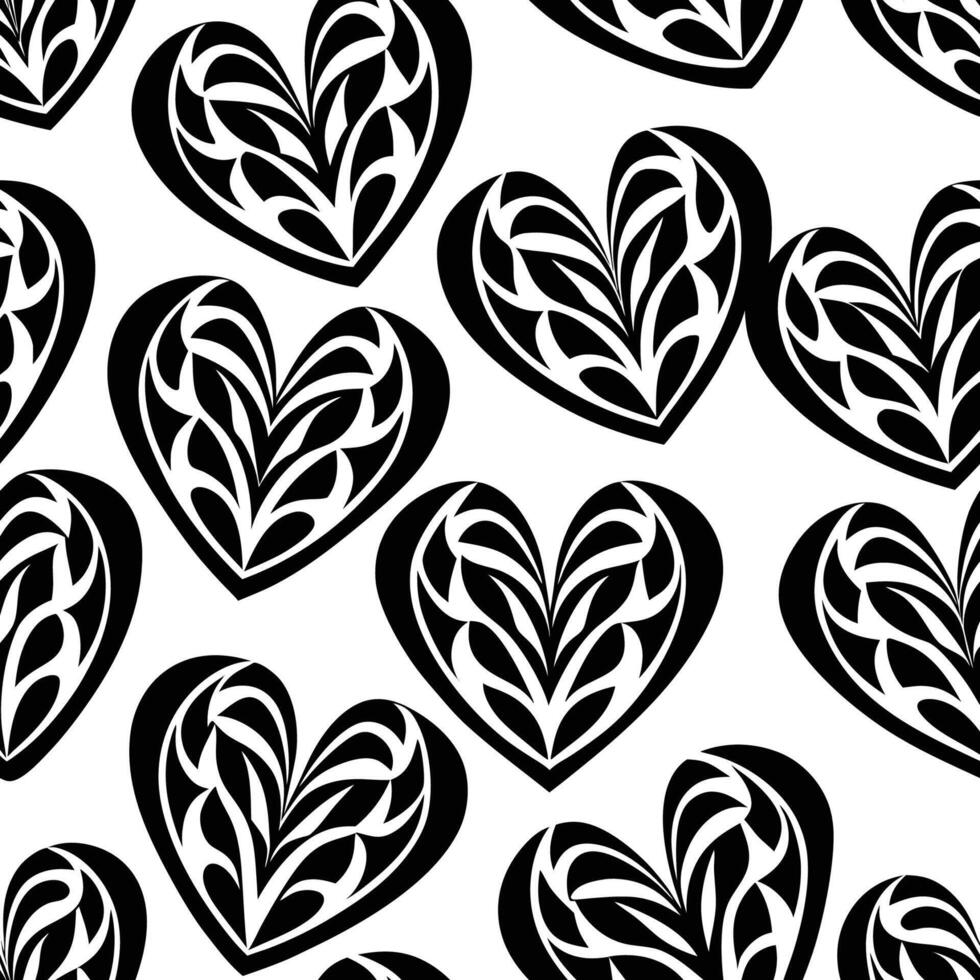 Seamlessly Repeating Heart Patterns Adorning a Light Blue Canvas vector