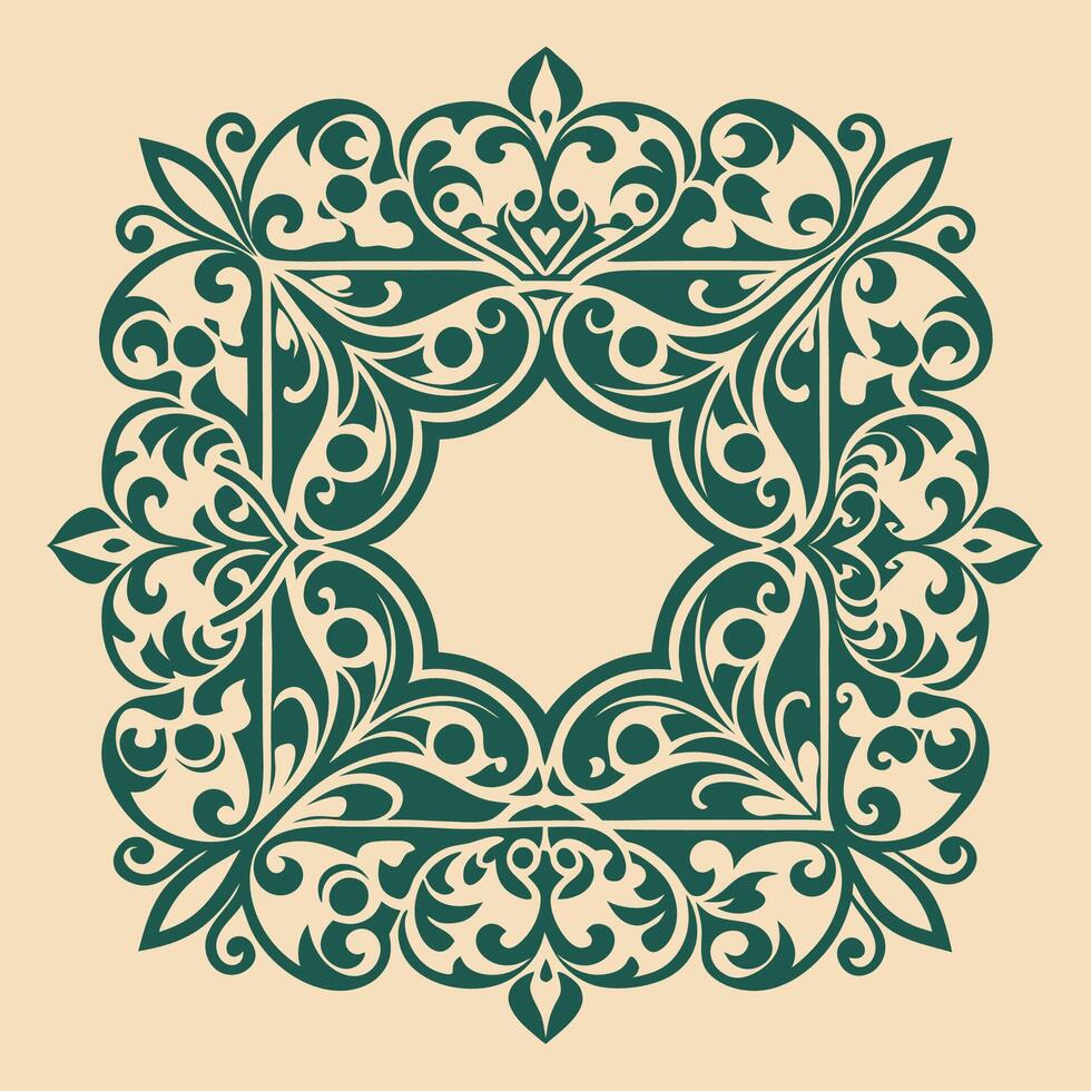 Vintage Square Laser Cut Frame Stencil A Timeless Addition to Your Decor vector