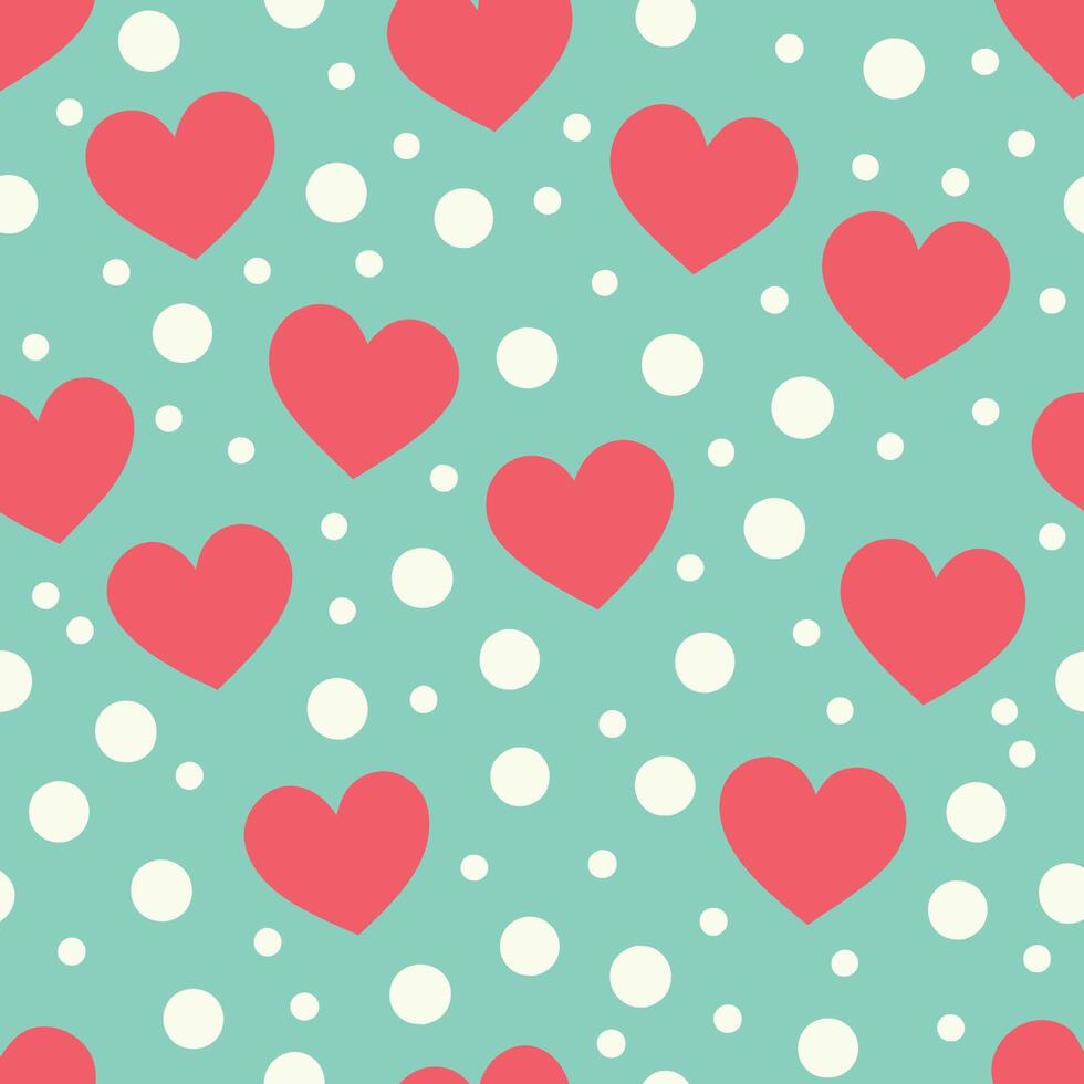 Abstract Seamless Pattern with Heart Shaped Dots Intertwined vector