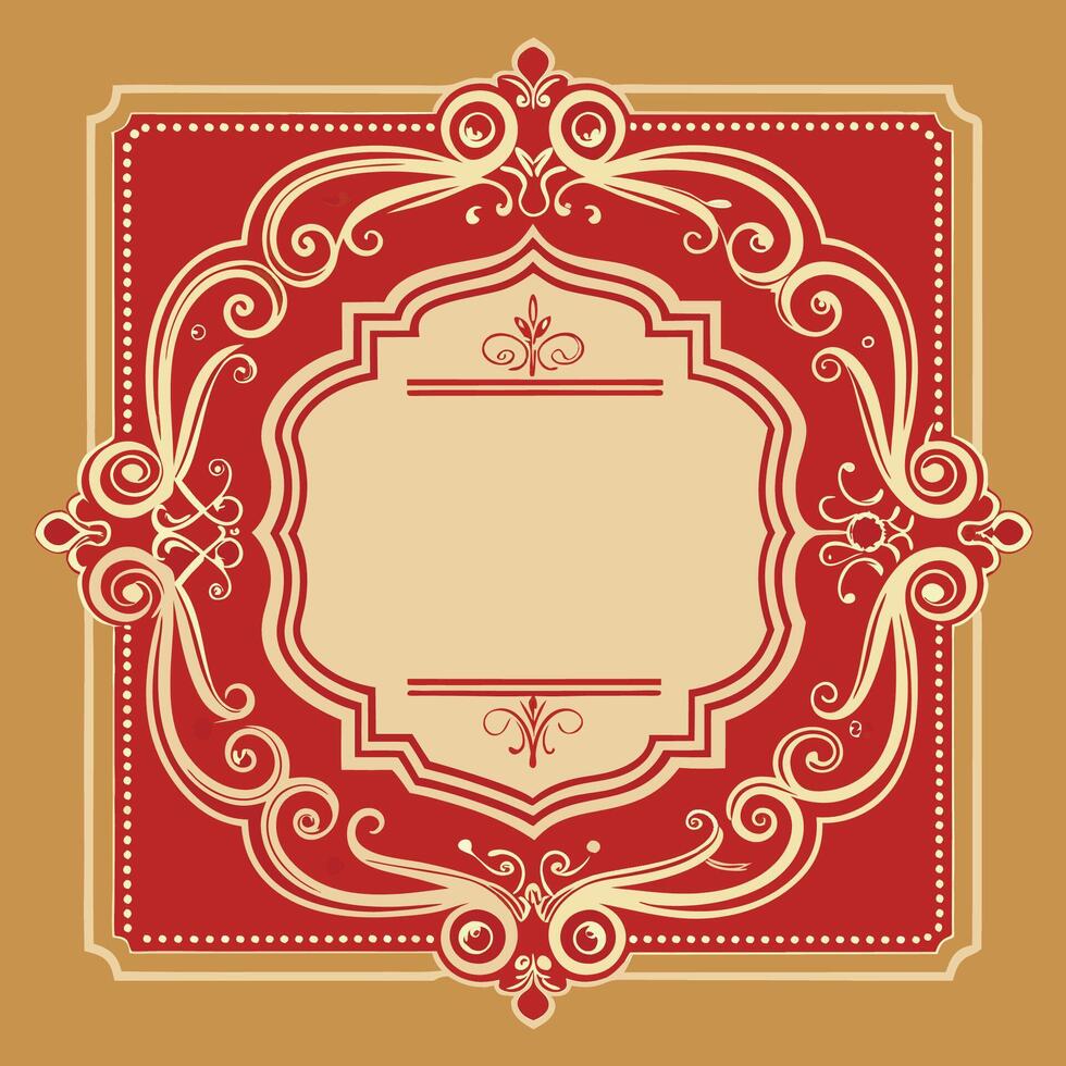 Vintage Square Frame Stencil for Elegant Invitations and Scrapbooking vector