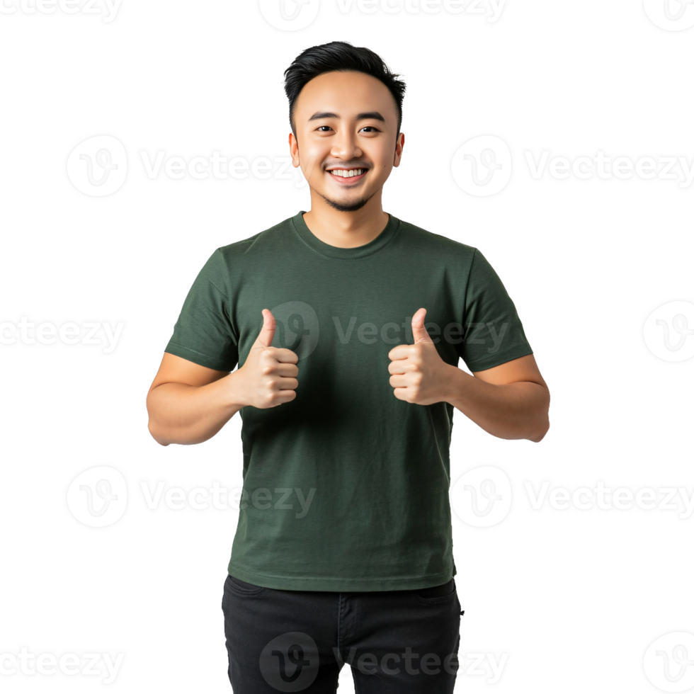 Thumbs up confidence from tee-shirt guy png