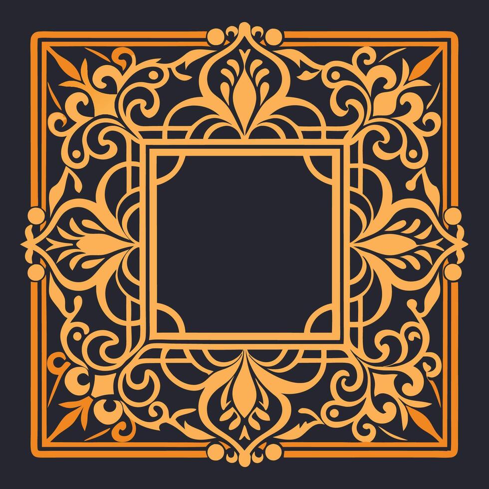 Vintage Laser Cut Square Frame Template for Home Decor and Art Projects vector