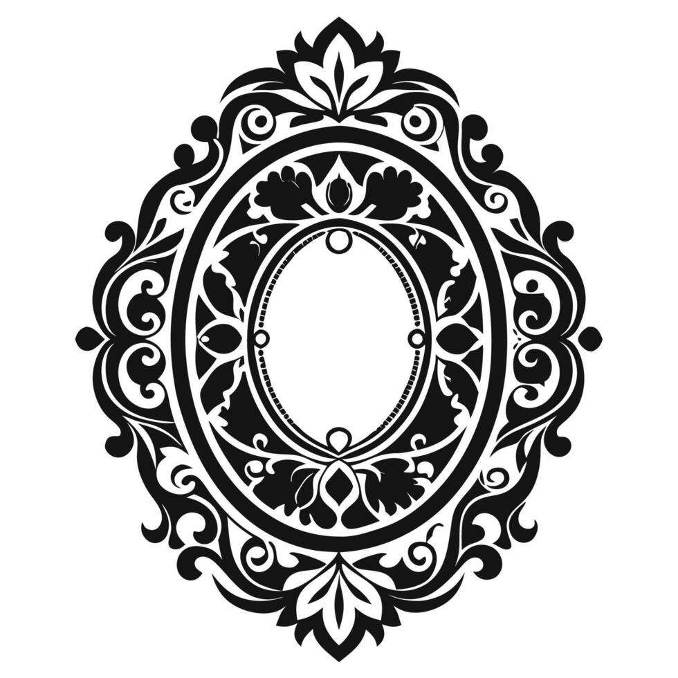 Vintage Oval Laser Cut Frame Stencil An Exquisite Decorative Element vector