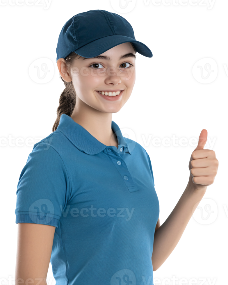 Woman giving go-ahead with casual smile png