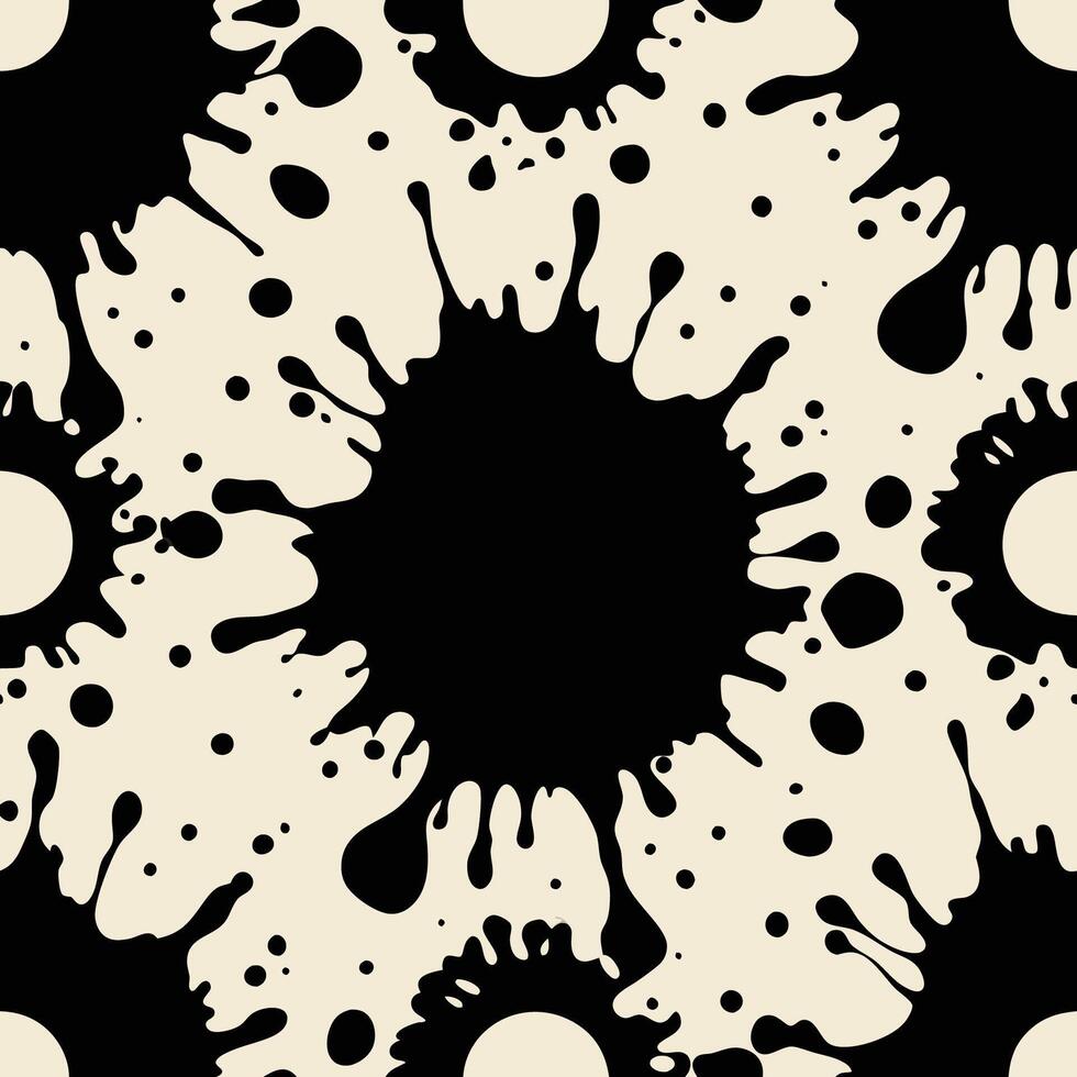 Seamless Black Paint Splatter Pattern for Creative Designs vector