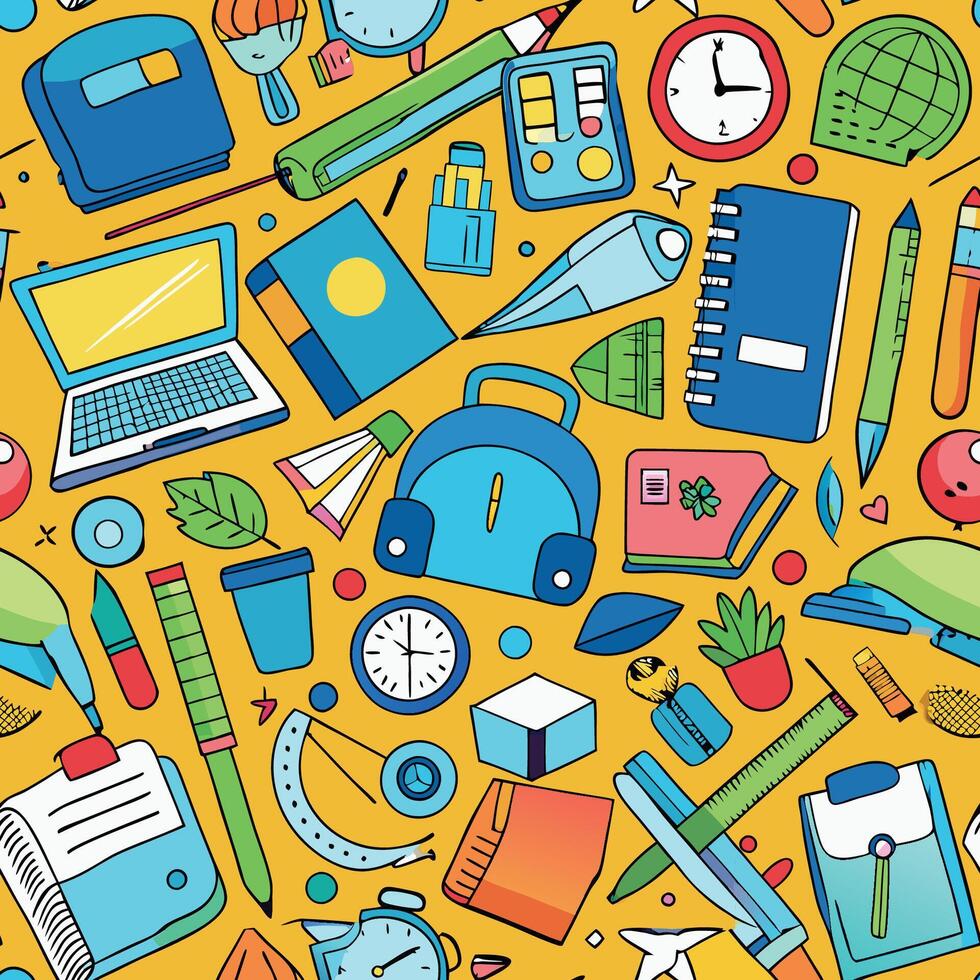 Comprehensive School and Office Supplies Toolkit for Education and Productivity vector