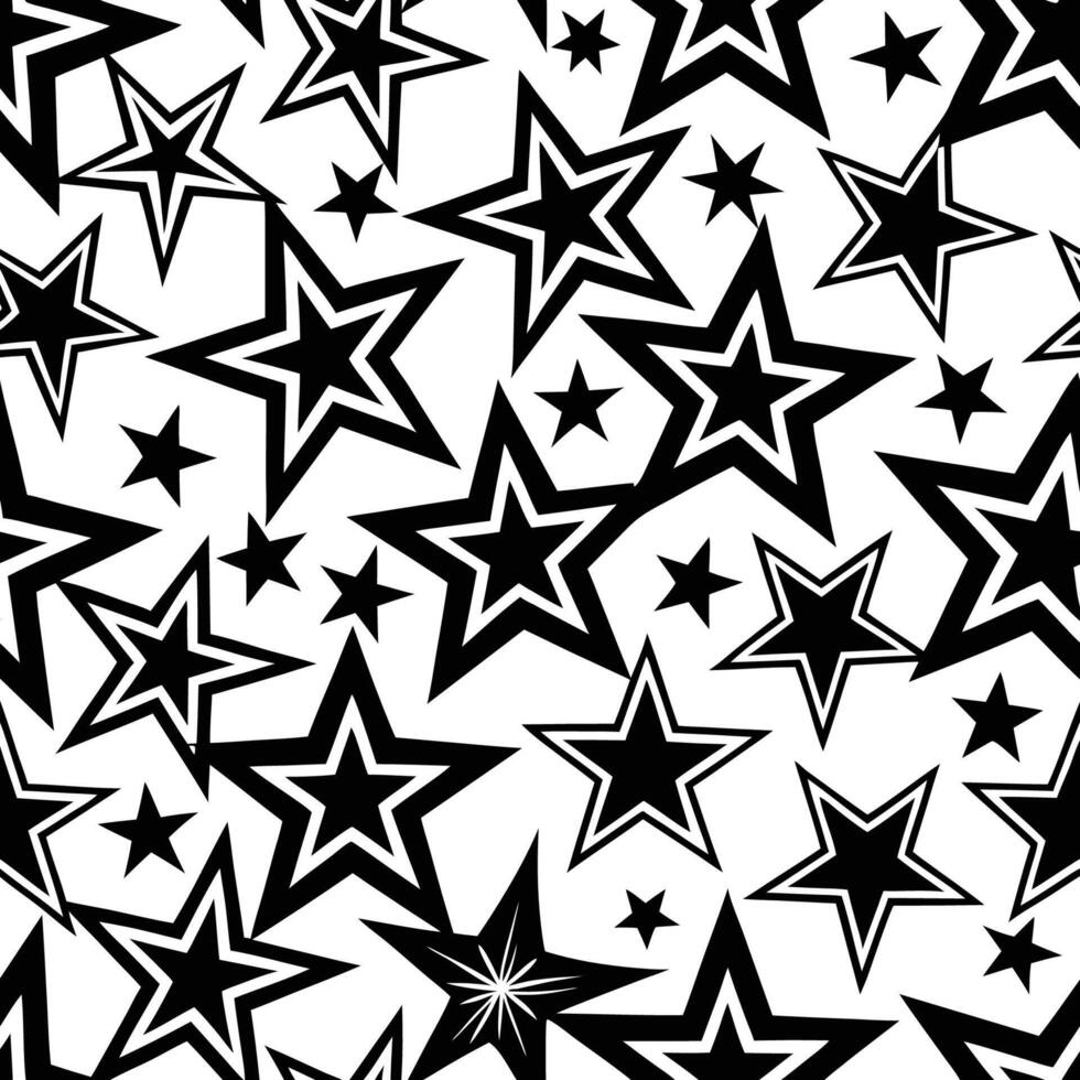 Vibrant and Abstract Seamless Pattern Adorned with Colorful Stars vector