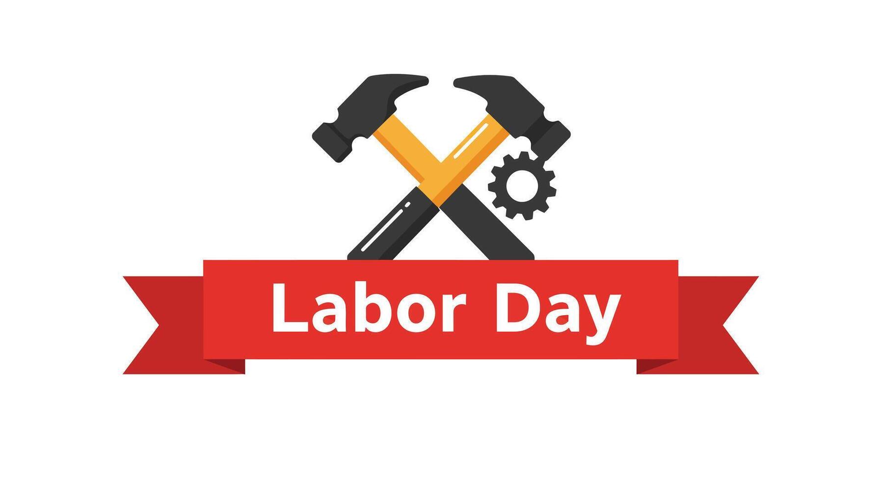 Labor Day celebration with tools in flat design style illustration vector