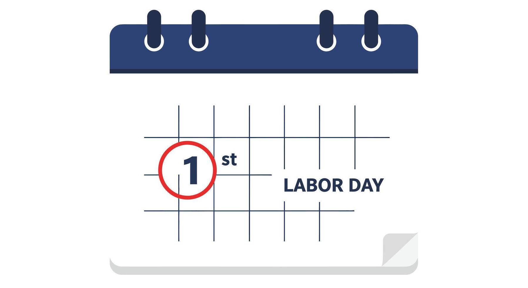 Calendar icon with Labor Day marked in flat design art vector