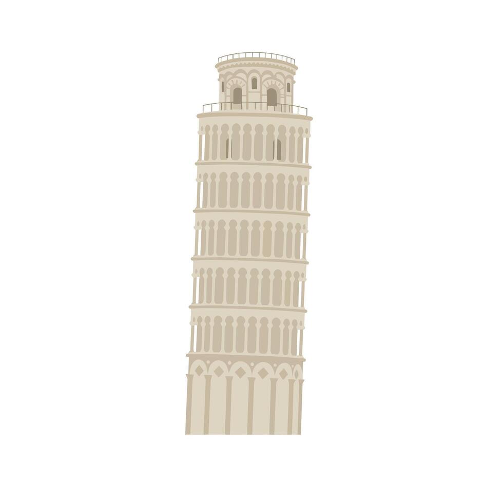 Leaning tower design in minimal style showcasing architectural details in art vector